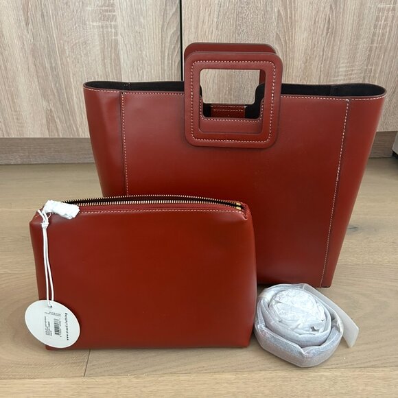 SHIRLEY LEATHER BAG SADDLE IN COGNAC **NEW - Picture 1 of 9